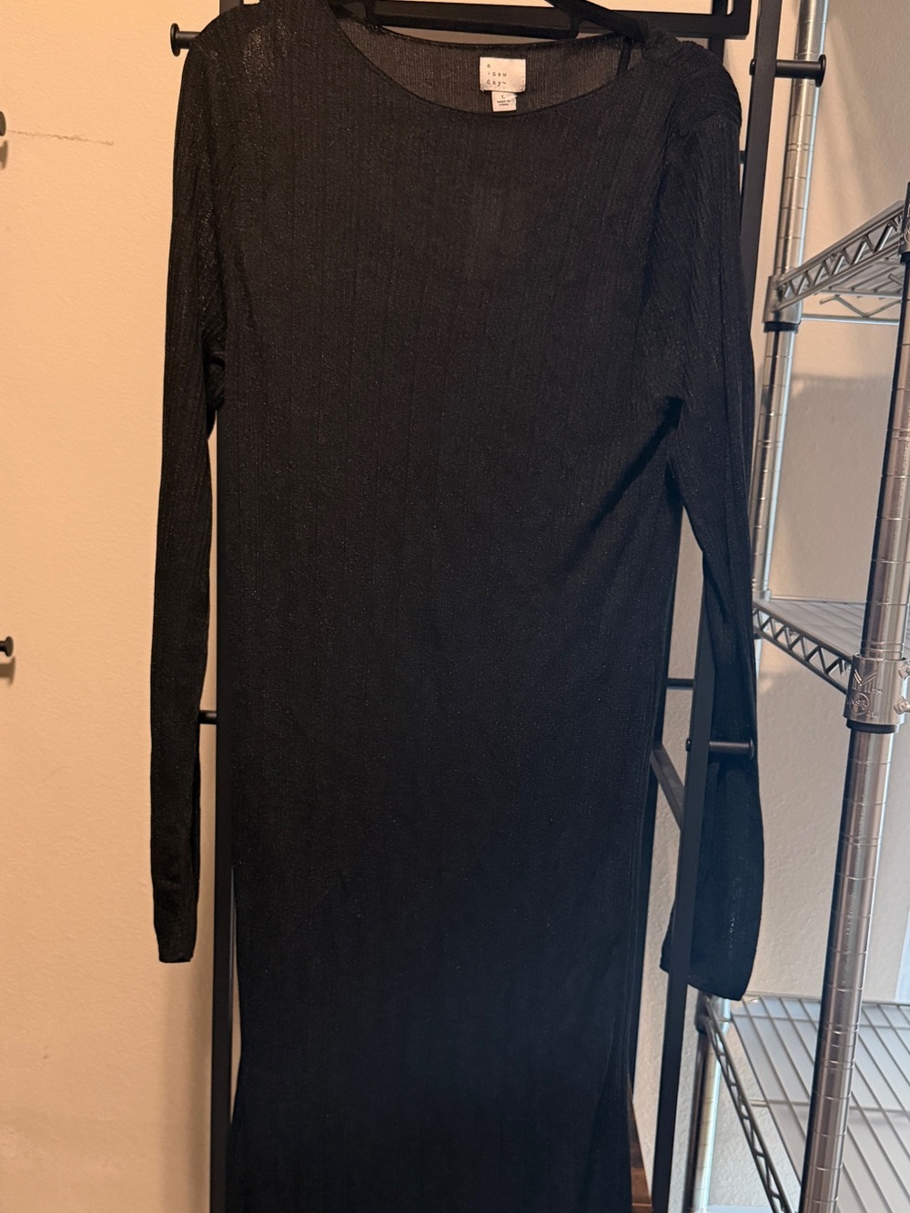 a new day Black Long Sleeve Maxi Sheath Dress